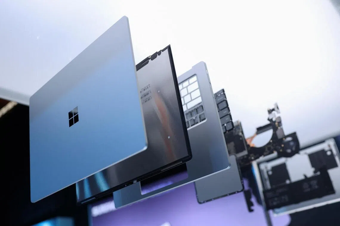 An expanded view of Surface Laptop Ultra on display. The launch is part of a broader push by tech companies to release hardware that can handle more AI computing on-device and offline.