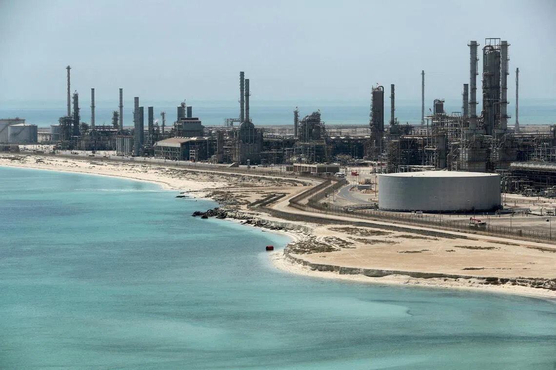 Aramco’s net income from April to June was 122.6 billion Saudi riyals (S$41.97 billion).