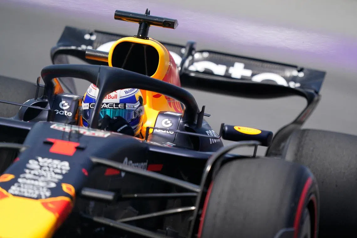 Red Bull's Max Verstappen driving during the first practice session ahead of the Canadian grand prix.