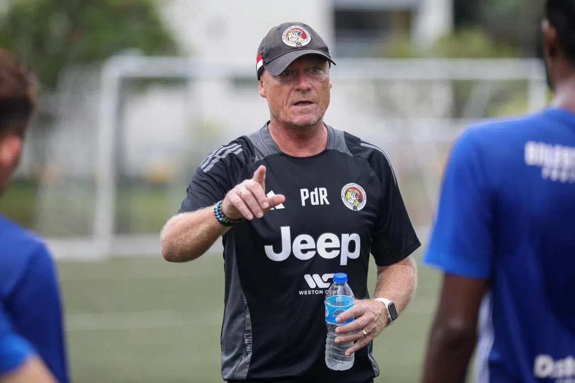 Peter De Roo from Balestier Khalsa Football Club Overseeing the training at St Wilfred Field.