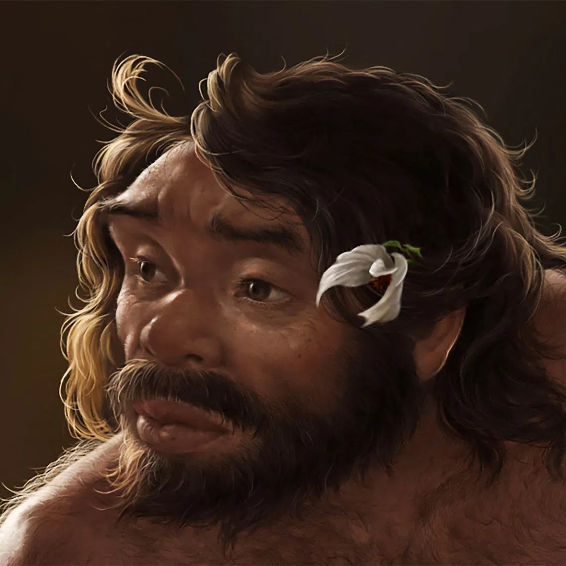 This artist's impression shows the head of an adult male individual who lived roughly 1 million years ago in China's Hubei Province, based on the digital reconstruction of a fossilized archaic human skull, called Yunxian 2 in this image released on September 25, 2025. Jiannan Bai and Xijun Ni/Handout via REUTERS