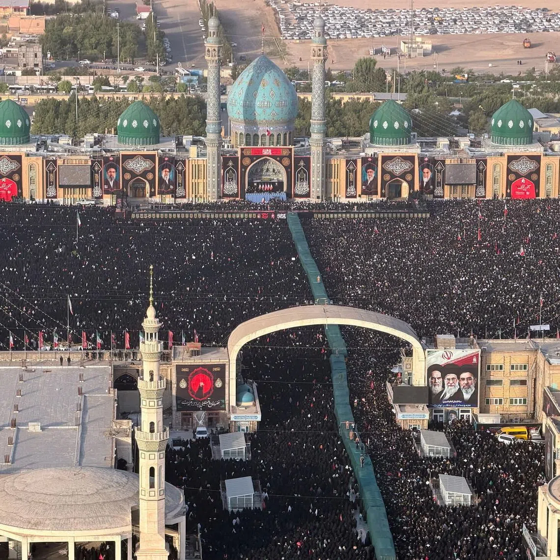 Mourners attending a prayer for Iran’s late supreme leader Ayatollah Ali Khamenei at the Jamkaran Mosque in Qom, Iran, on July 7.