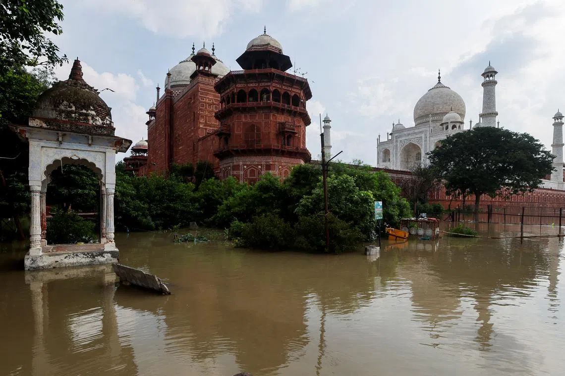 The water level of the Yamuna river has increased over the last few days after unusually heavy rain in northern India.