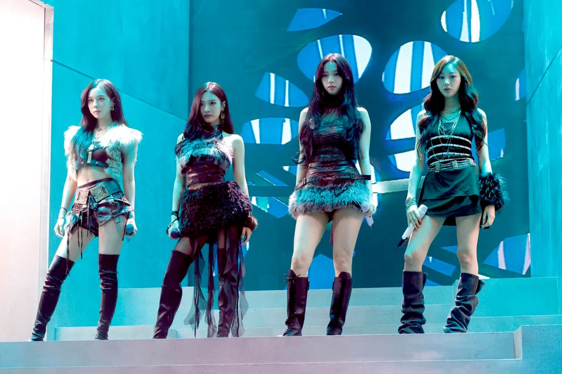 (From left) Winter, Chinese member Ningning, Karina and Giselle from Aespa.