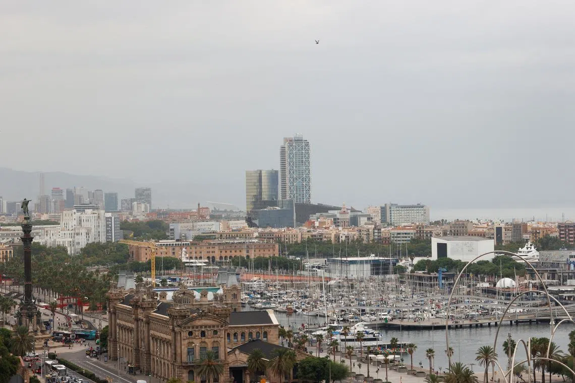 Panoramic view of the port of Barcelona from where a new humanitarian flotilla of ships will depart, aiming to break Israel's blockade of Gaza, deliver urgent humanitarian aid and denounce the war in Gaza, In Barcelona, Spain, August 28 ,2025. REUTERS/Eva Manez
