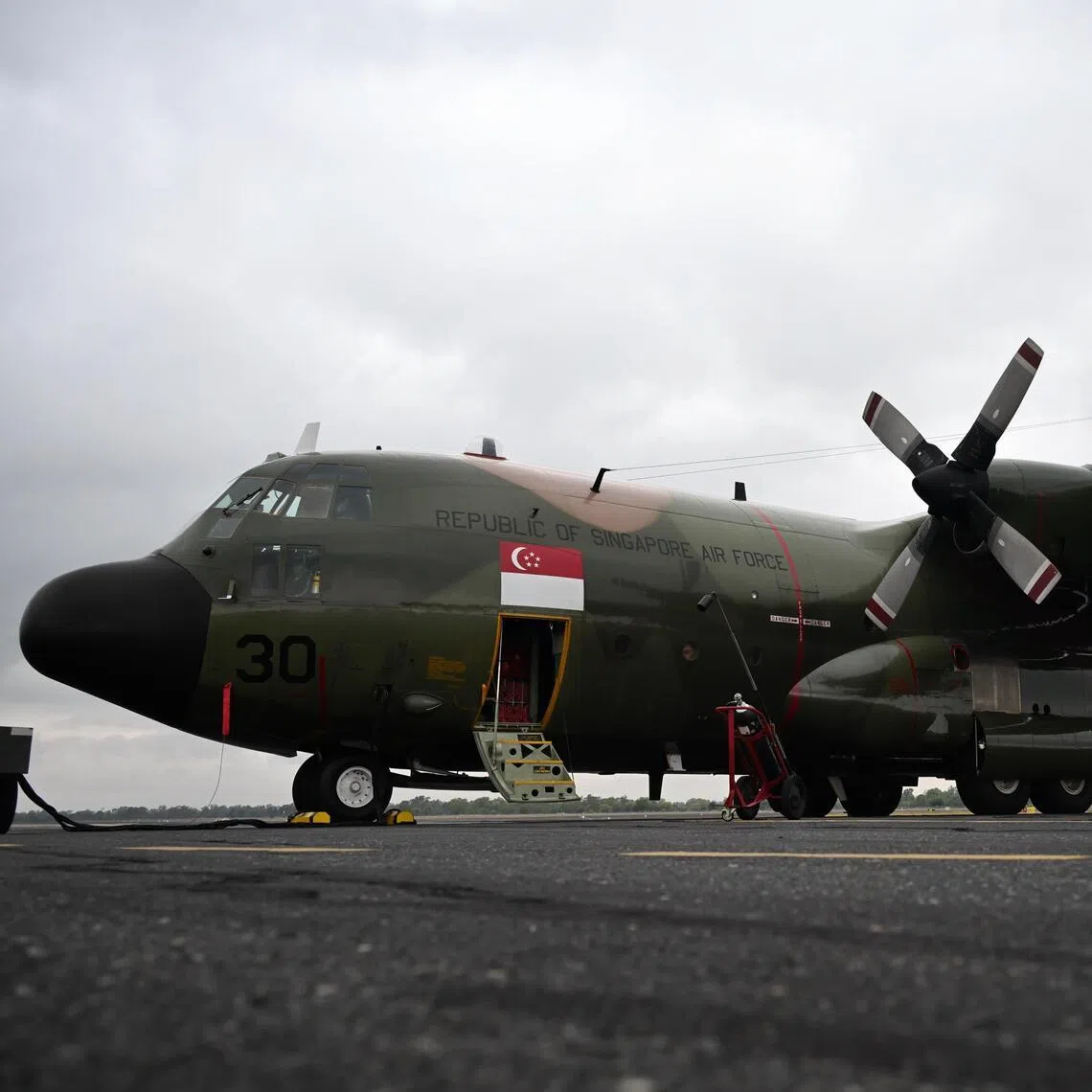 The C-130 aircraft during Exercise Wallaby at Shoalwater Bay Training Area in Queensland, Australia, in 2025. 