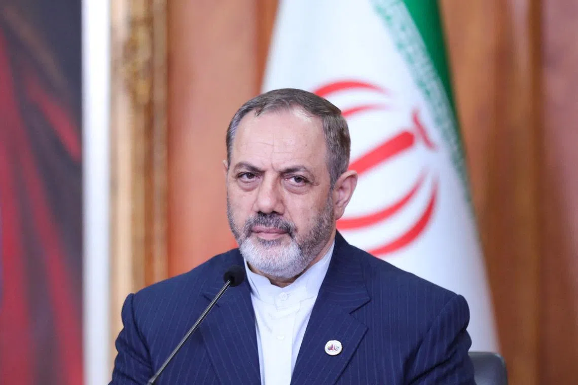 FILE PHOTO: Iran's Defense Minister, Brigadier General Aziz Nasirzadeh during meet with Venezuela's President Nicolas Maduro, at Miraflores Palace, in Caracas, Venezuela November 21, 2024. Miraflores Palace/Handout via REUTERS/File Photo