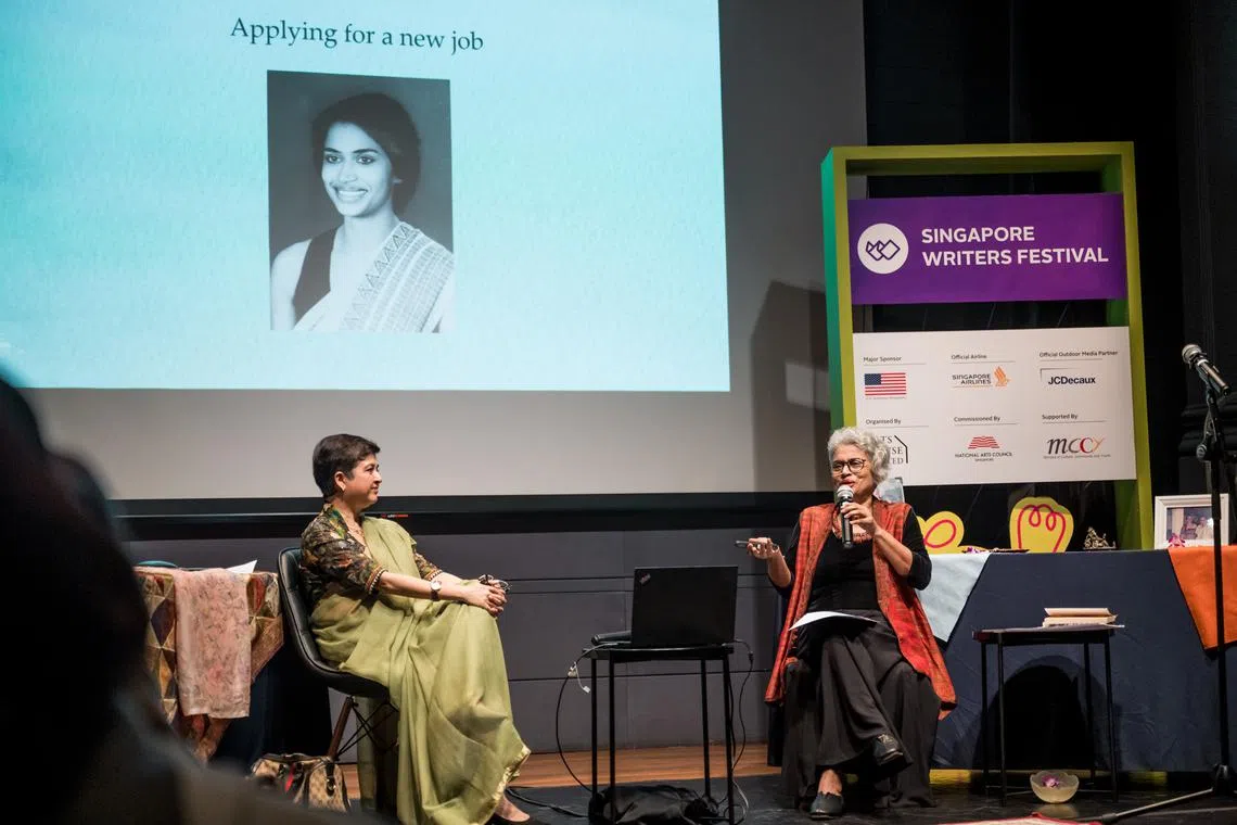 Panellists (left) Nilanjani Sengupta and (right) Rosemarie Somiah share their personal experiences with hyphenated identities as Indians and women.