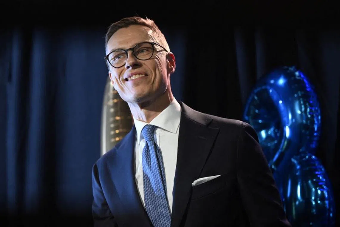 National Coalition Party (NCP) Presidential candidate Alexander Stubb attends his election reception in Helsinki, Finland, February 11, 2024. Lehtikuva/Emmi Korhonen via REUTERS