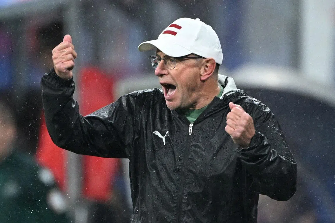 FILE PHOTO: Soccer Football - Euro 2024 - Round of 16 - Austria v Turkey - Leipzig Stadium, Leipzig, Germany - July 2, 2024 Austria coach Ralf Rangnick reacts REUTERS/Annegret Hilse/File Photo