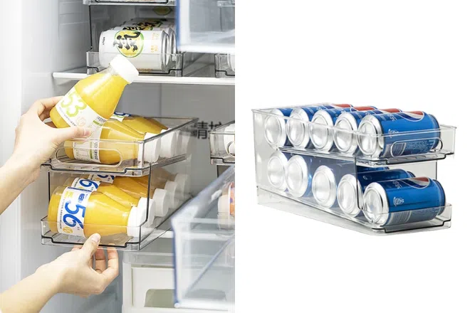 Органайзер для холодильника с консервированными напитками