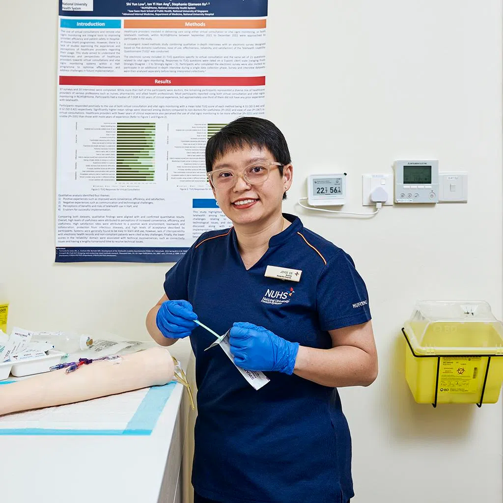 nurse who focuses on education, training and service development at nuhs@home