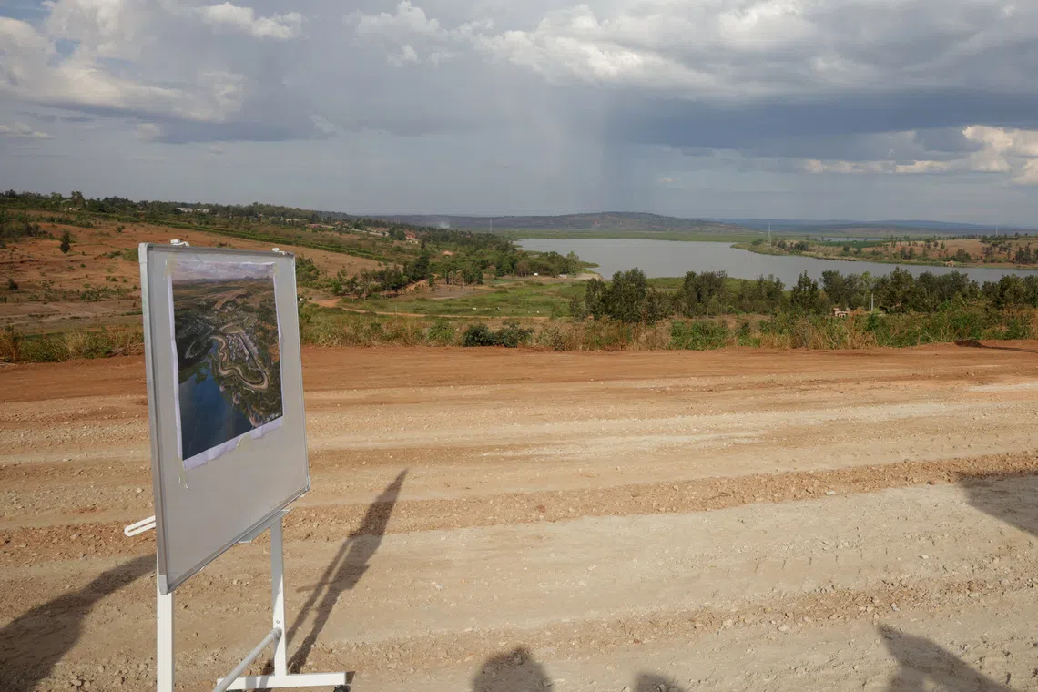 General view of a picture of the Bugesera circuit on the site where it will be constructed in Bugesera, Rwanda, after Formula 1 officially announced a 10-year agreement to host the African Grand Prix in the country.