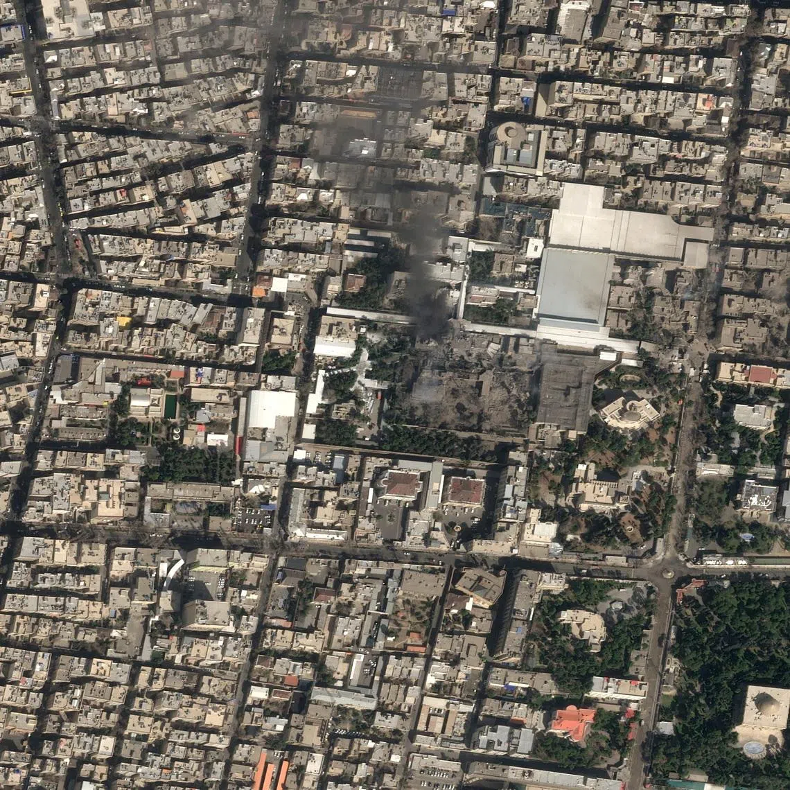 A satellite image shows black smoke rising and heavy damage at Iranian Supreme Leader Ayatollah Ali Khamenei's compound, following strikes by the United States and Israel against Iran, in Tehran, Iran, February 28, 2026. Pleiades Neo (c) Airbus DS 2026/Handout via REUTERS