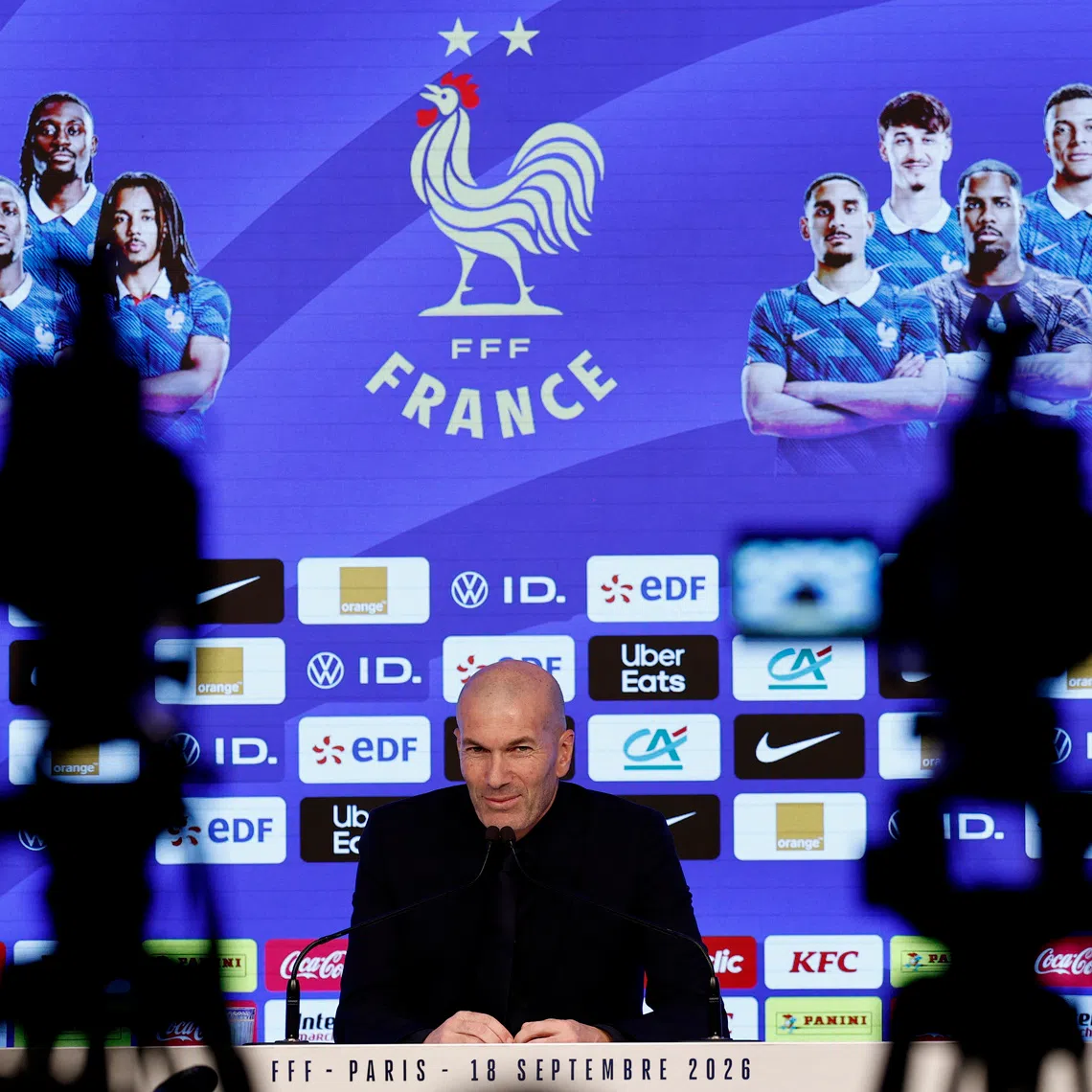 Soccer Football - Nations League - France Press Conference - French Federation Headquarters, Paris, France - September 18, 2026 France coach Zinedine Zidane during the press conference REUTERS/Benoit Tessier