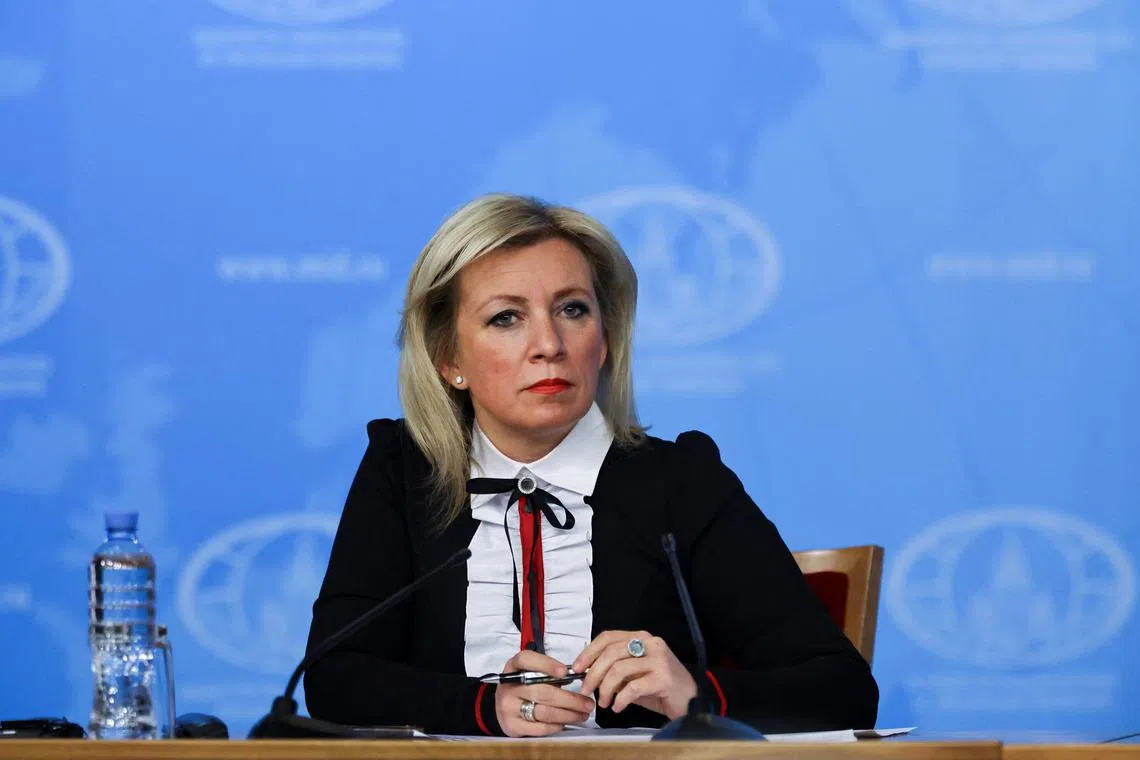 Spokesperson of Russia's Foreign Ministry Maria Zakharova attends the annual press conference held by Foreign Minister Sergei Lavrov in Moscow, Russia, January 14, 2025. REUTERS/Evgenia Novozhenina/File Photo