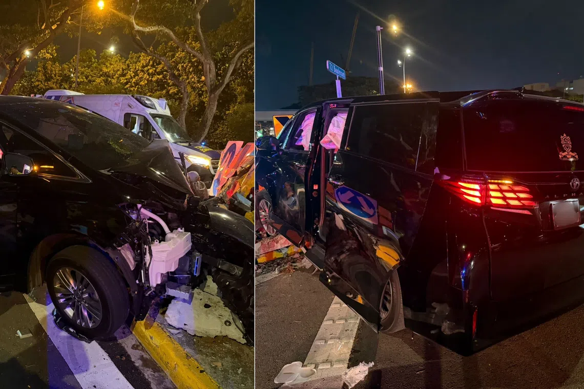 The accident involved a car which skidded along Airport Boulevard towards the Terminal 1 slip road into Terminal 2, police said.