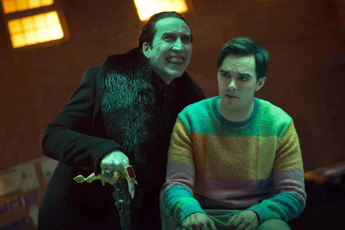 jomovie13 - The supernatural comedy Renfield stars Nicholas Cage (L)  and Nicholas Hoult (R)



Source: UIP