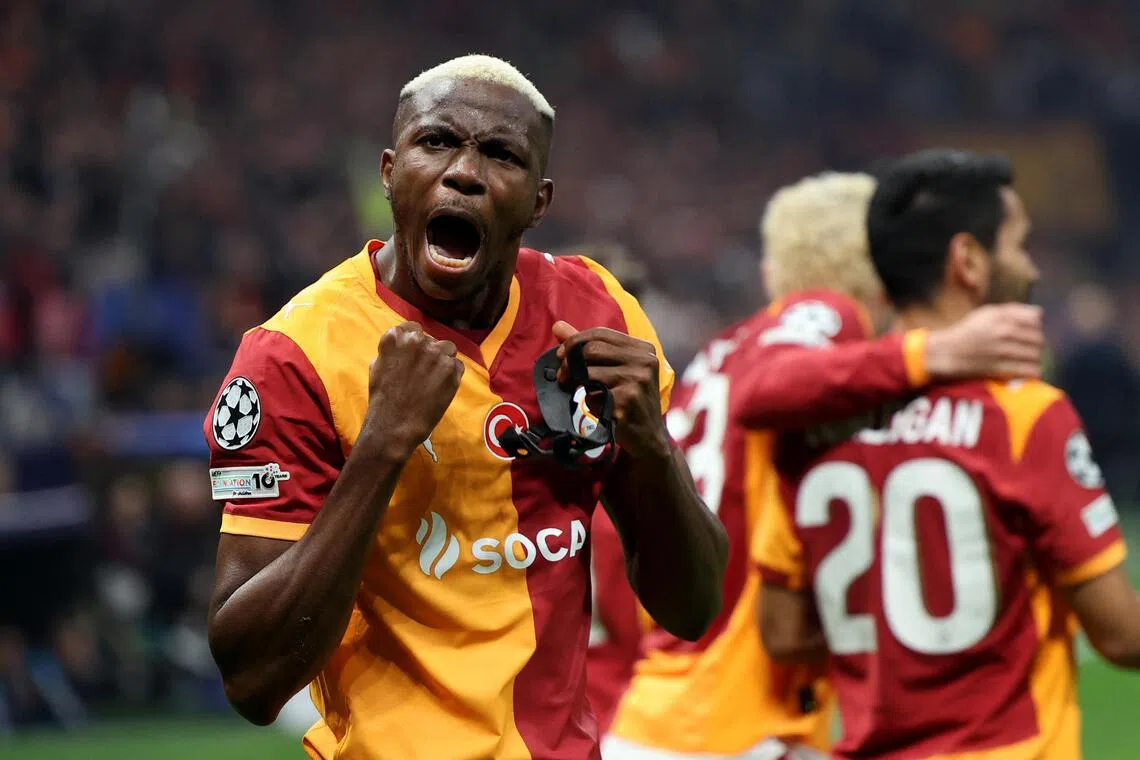  Galatasaray's Victor Osimhen celebrates scoring what turned out to be the only goal of the match.