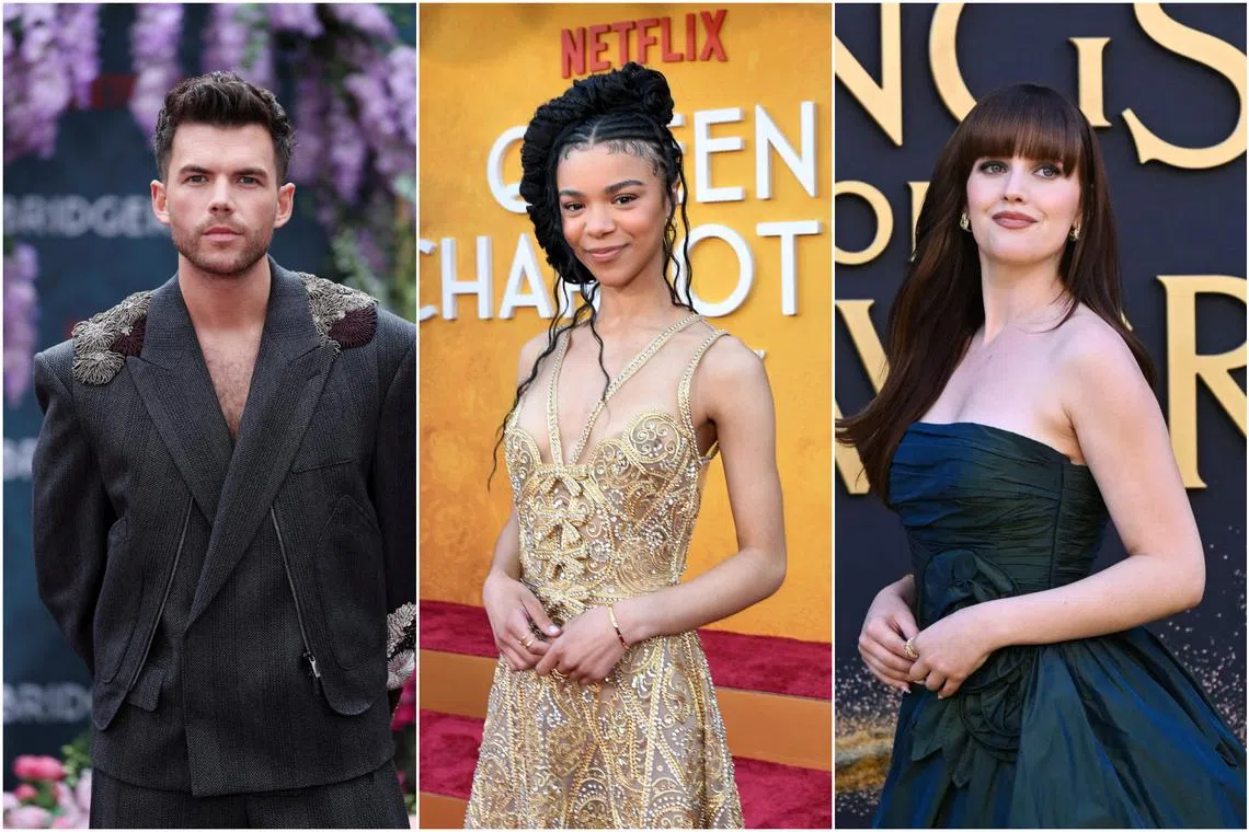 (From left) Luke Newton, India Amarteifio and Markella Kavenagh.