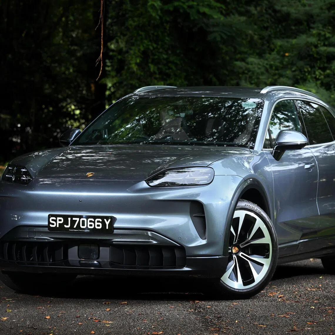 Grille gone: The Cayenne Electric retains its trademark silhouette but sheds its aggressive grille.
