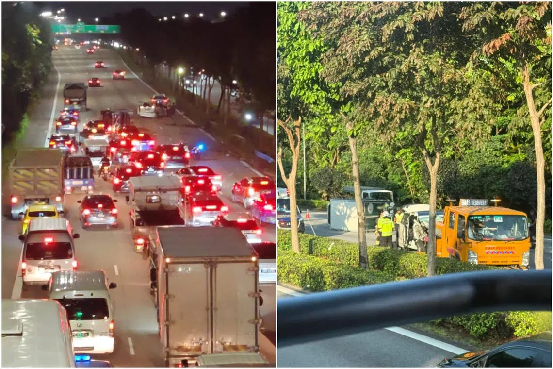 According to tweets by LTA, the accident happened on the stretch towards SLE.