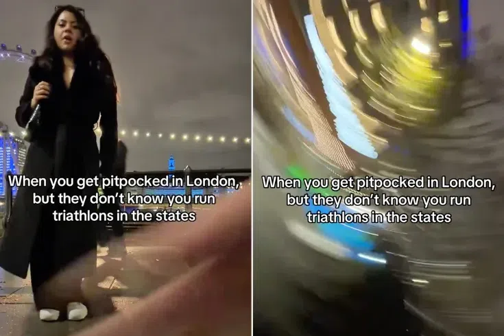 Screengrabs from Ms Elizabeth Lopez-Aguilar’s TikTok account shows her filming moments before a man snatched her phone.