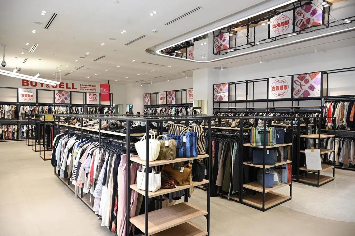 Picture taken on April 15, 2025 of the store and the kind of selection (clothes, bags, accessories) available.
Japanese thrift store chain 2nd Street is opening in Singapore at 313@somerset. Ahead of the opening in mid-April, ST gets a first look at what to expect.