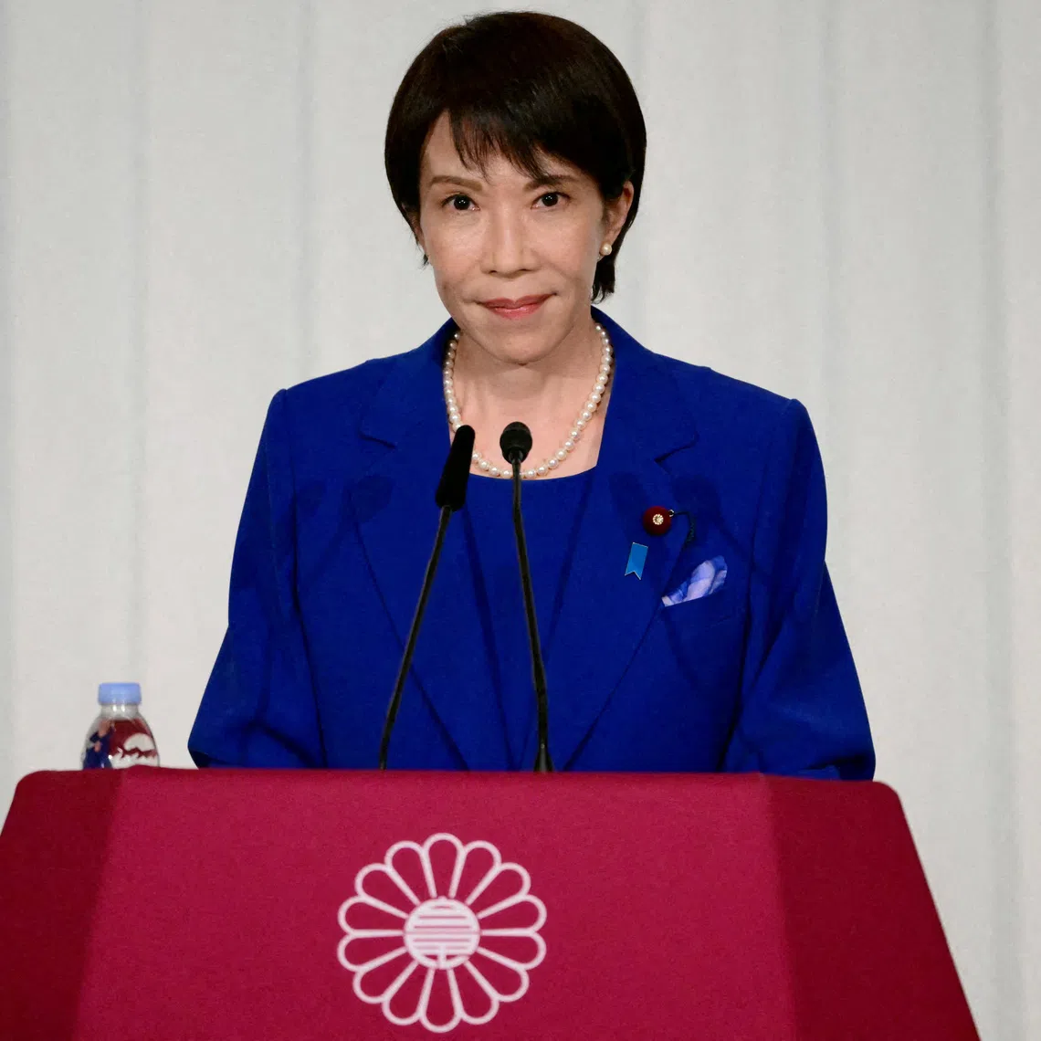 LDP leader Sanae Takaichi (pictured) and Hirofumi Yoshimura, head of the right-leaning Ishin, are set to sign an agreement on their alliance on Oct 20.