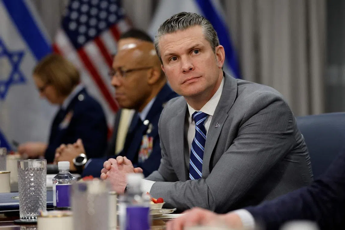 US Secretary of Defence Pete Hegseth during a meeting with Israeli Prime Minister Benjamin Netanyahu at the Pentagon on Feb 5.  
