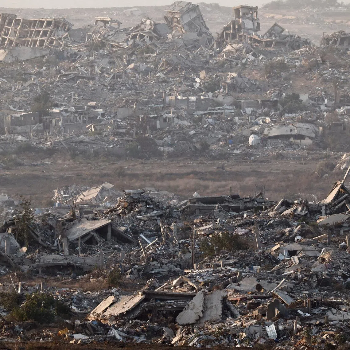 A general view shows destruction in Gaza, as seen from Israel's border with Gaza, Israel, November 18, 2025. REUTERS/Amir Cohen