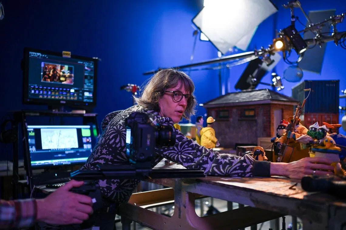 Claire Rolls, the animation director for Shaun The Sheep: The Beast Of Mossy Bottom, working at Aardman Animations studios in Bristol, western England.