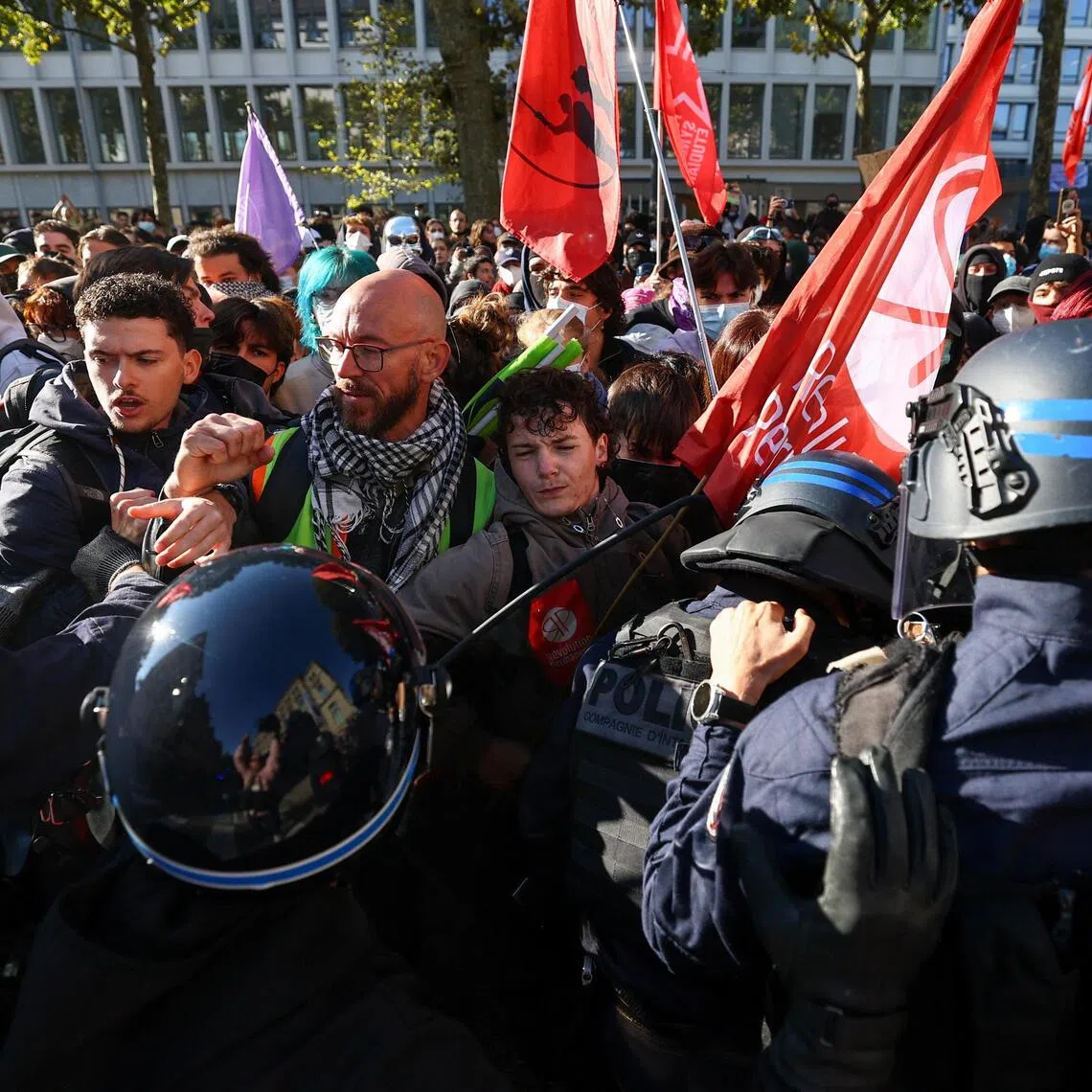 While many protests have been peaceful, some demonstrators have lit dustbin fires, destroyed bus shelters or clashed with riot police.