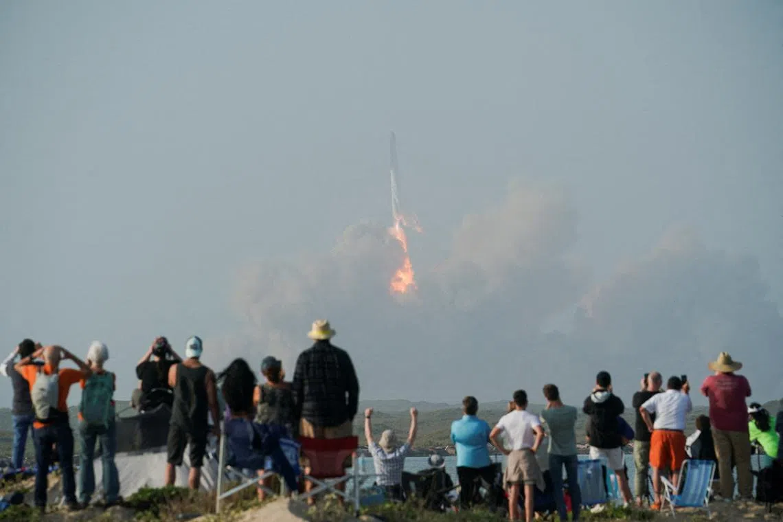 SpaceX's next-generation Starship spacecraft self-destructs after its launch on April 20, 2023.