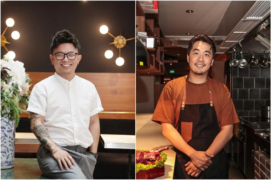 Chef Dylan Ong (left) of The Masses and Chef Louis Han of Nae:um.