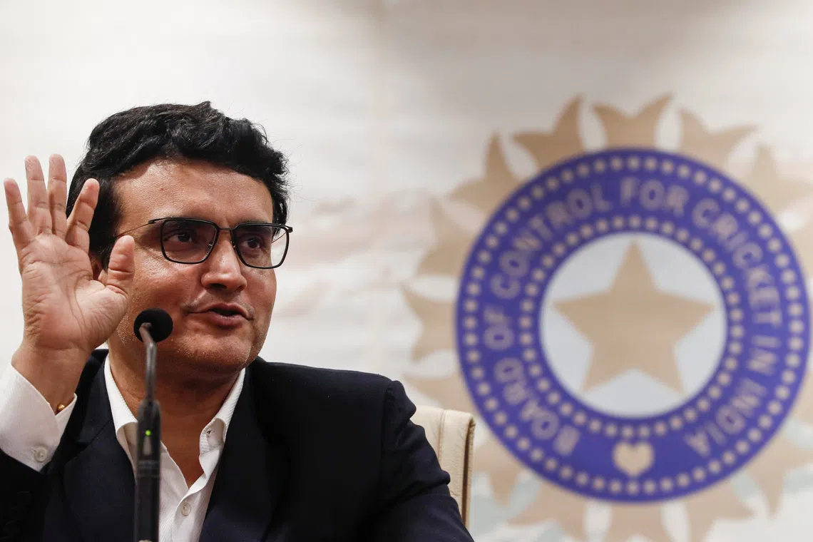 Former Indian cricketer Sourav Ganguly reacts during a press conference at the BCCI headquarters in Mumbai, India, October 23, 2019. REUTERS/Francis Mascarenhas