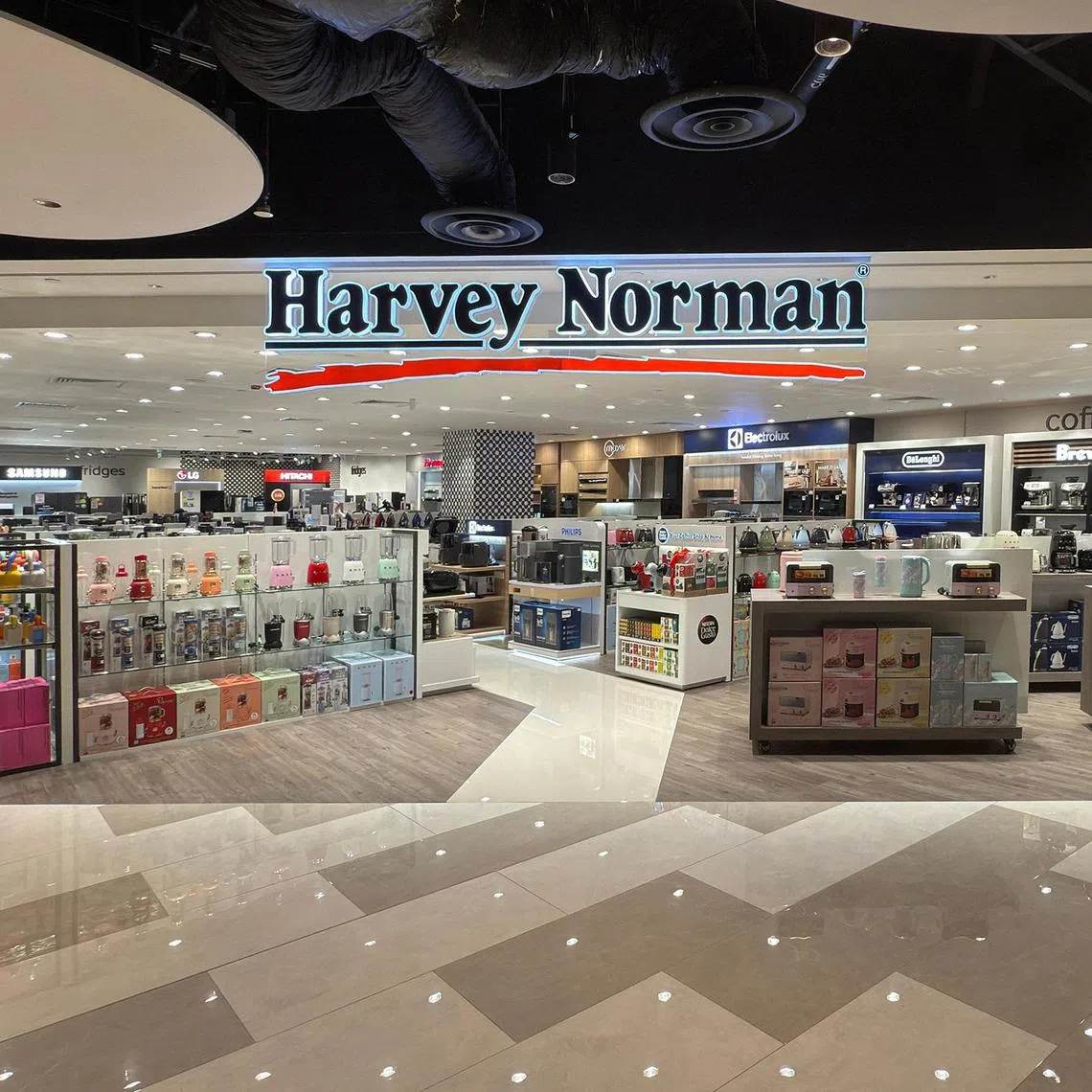 Australian retail group Harvey Norman's latest store at Punggol Coast Mall spans more than 1,000 sq m. 