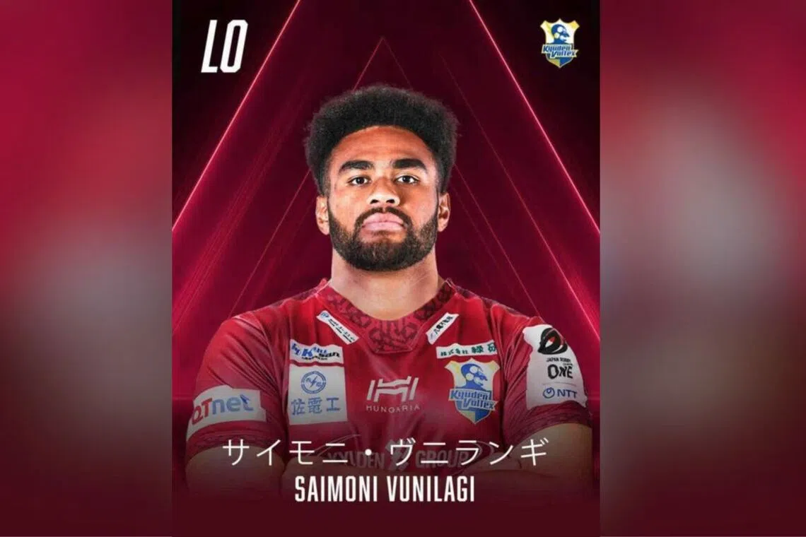 Saimoni Vunilagi was taken to hospital in Fukuoka after a team practice on Aug 3 and died on Aug 7.
