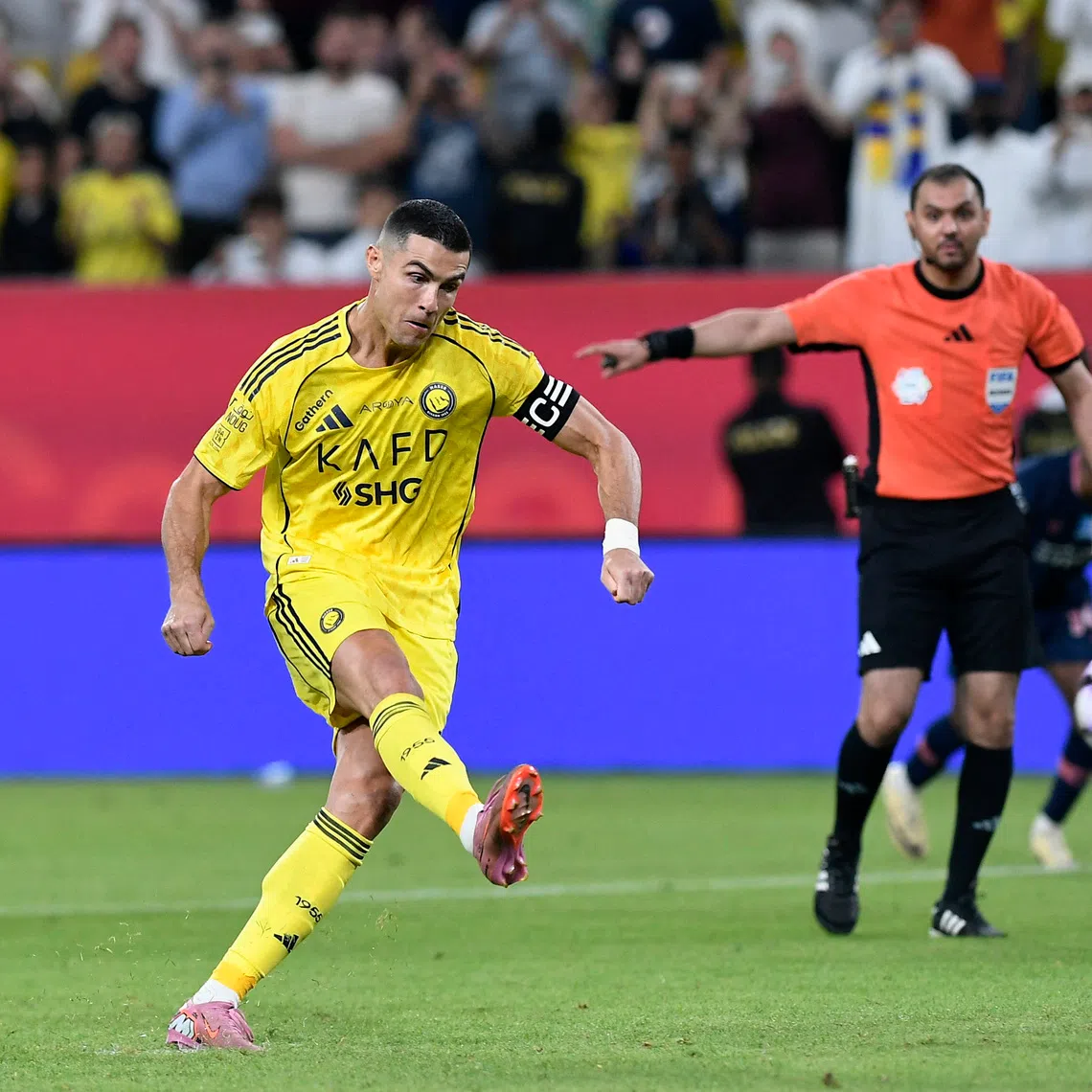 Soccer Football - Saudi Pro League - Al Nassr v Al Fayah - Al Awwal Park, Riyadh, Saudi Arabia - November 1, 2025 Al Nassr's Cristiano Ronaldo scores their second goal from the penalty spot REUTERS/Stringer