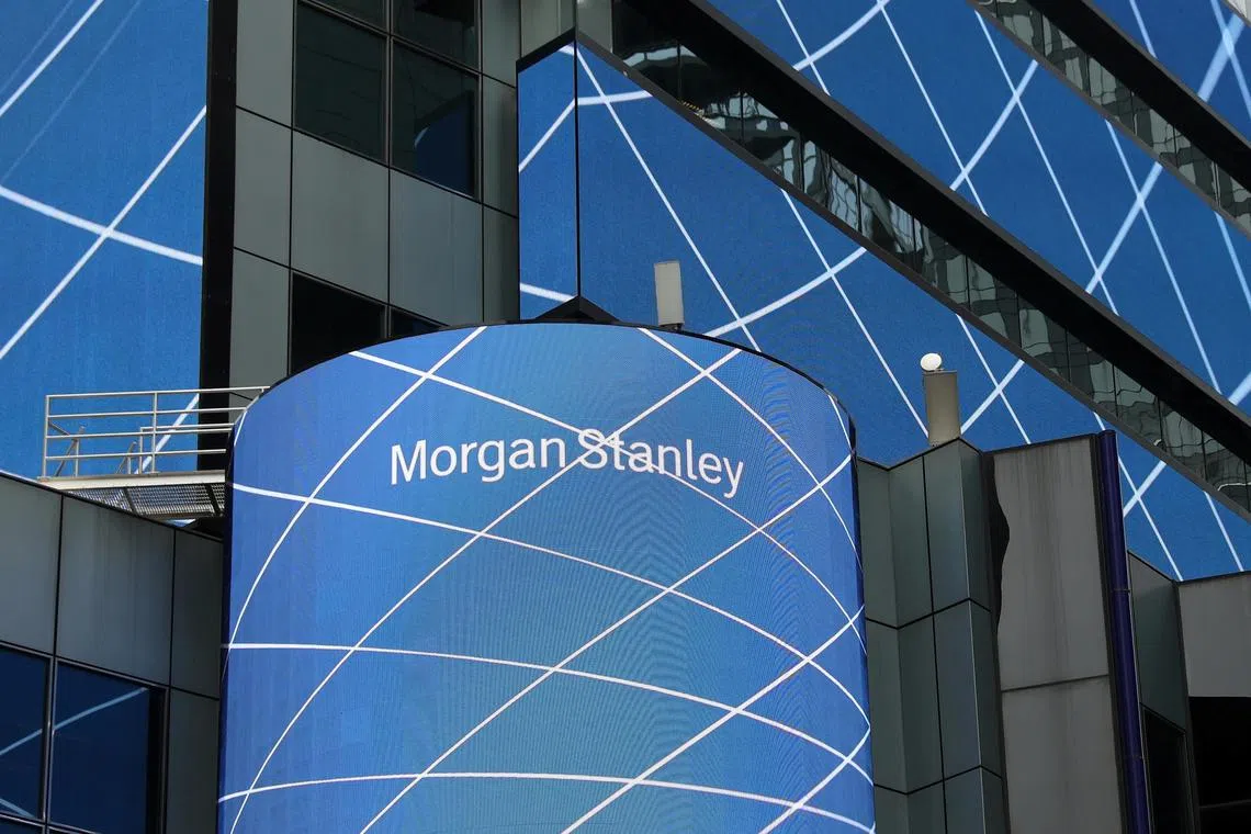 FILE PHOTO: The corporate logo of financial firm Morgan Stanley is pictured on the company's world headquarters in New York, U.S. April 17, 2017. REUTERS/Shannon Stapleton/File Photo