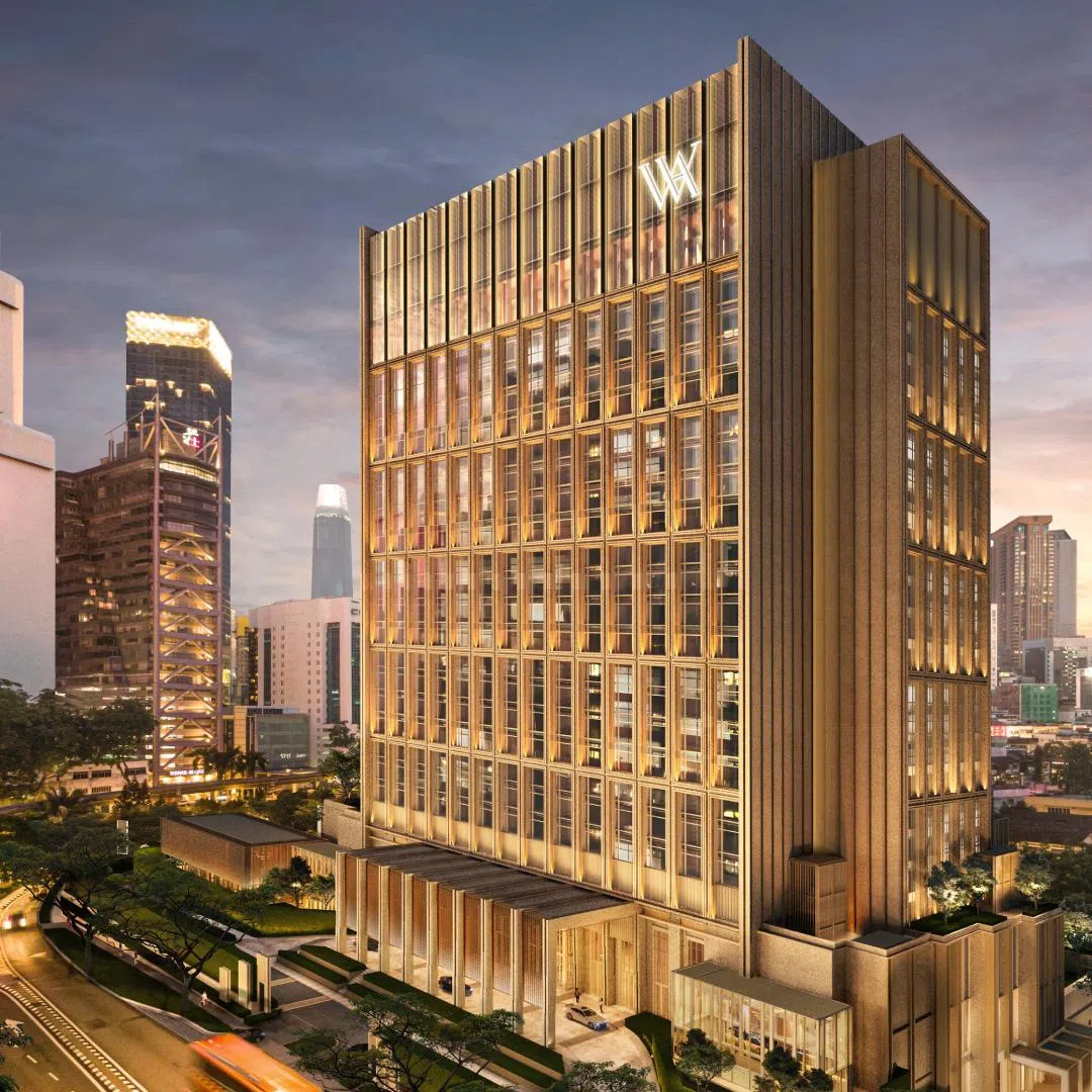 The hotel exterior of the Waldorf Astoria Kuala Lumpur.