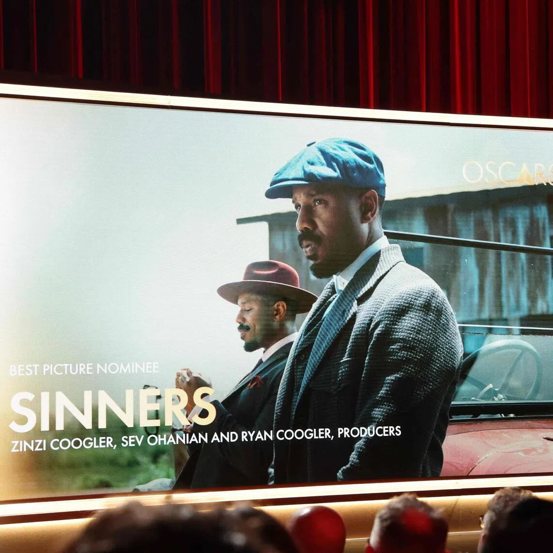 The nominees for Best Picture "Sinners" during the 98th Academy Awards nominations announcement at the Samuel Goldwyn Theater in Beverly Hills, California, on January 22, 2026 (Photo by VALERIE MACON / AFP)
