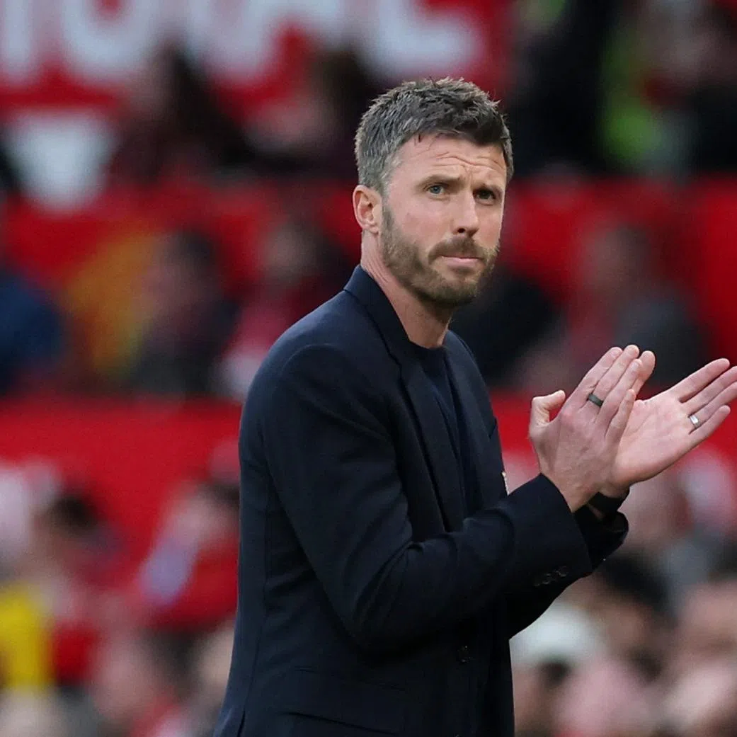 Soccer Football - Premier League - Manchester United v Brentford - Old Trafford, Manchester, Britain - April 27, 2026 Manchester United manager Michael Carrick REUTERS/Phil Noble
