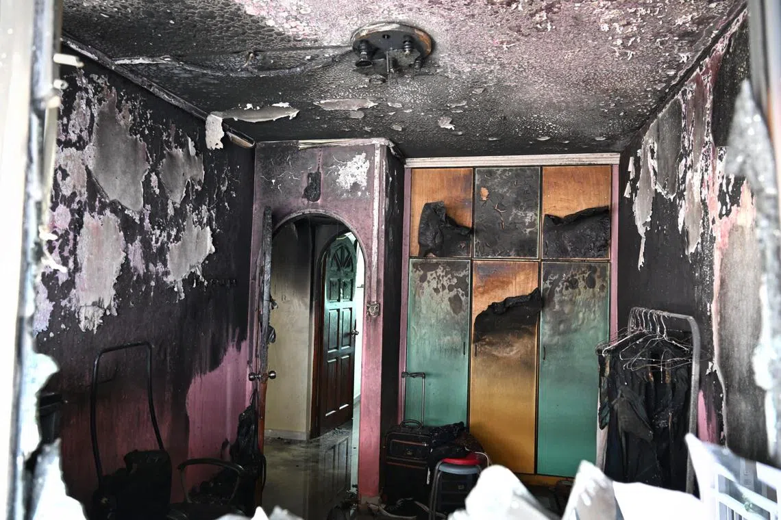 There were no reported injuries from the fire, which involved the contents of a bedroom.