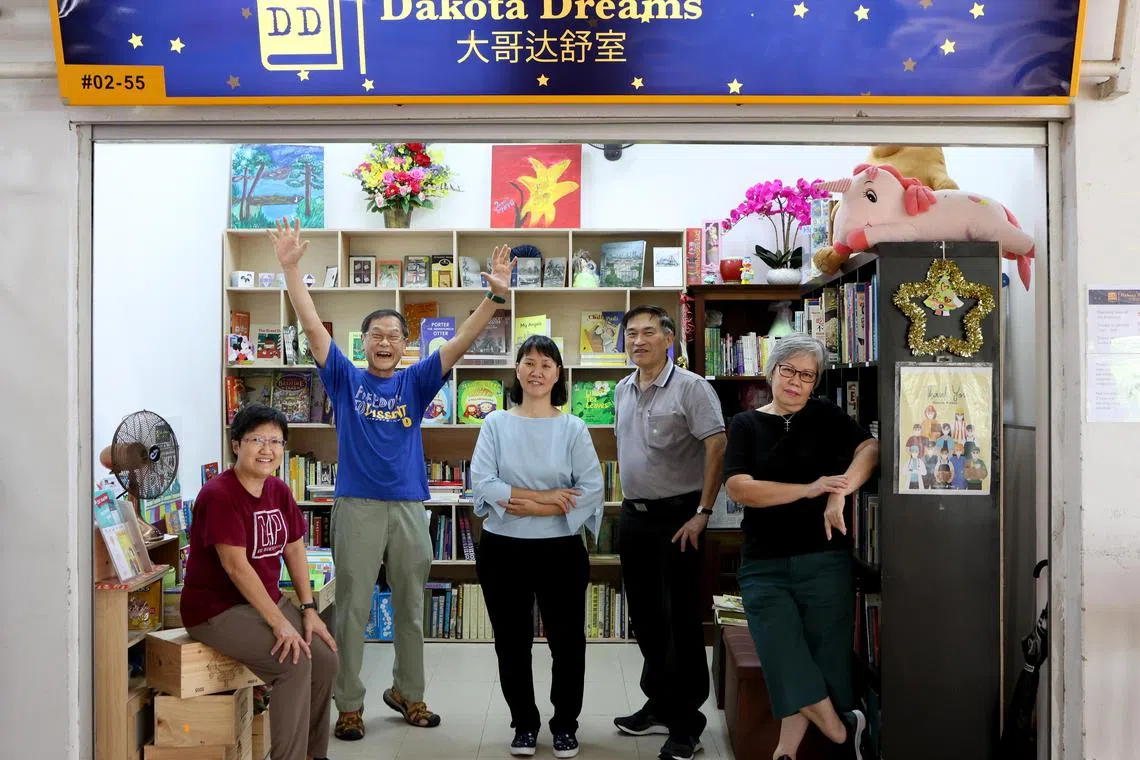 Ethos Books and Dakota Dreams, both founded by Mr Fong Hoe Fang (standing in blue shirt), have teamed up for a series of programmes in the run-up to National Day. 