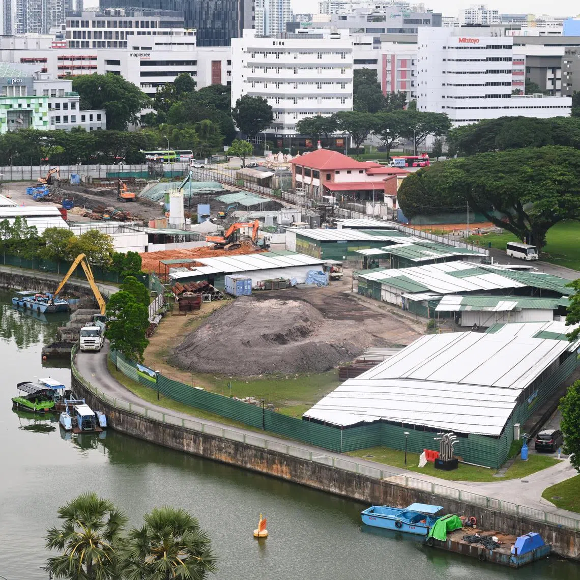 Soil treatment works at Kampong Bugis, which began in 2020, are still ongoing.