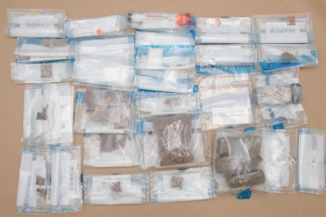 The authorities seized a total of about 790g of heroin, 602g of cannabis, 127g of Ice, 51g of Ecstasy tablets and 21g of ketamine from the man and his residence.