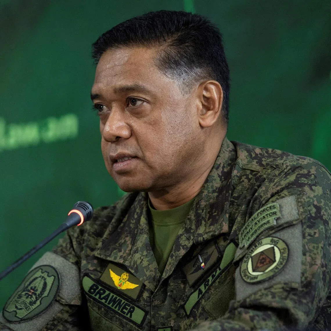 FILE PHOTO: Armed Forces of the Philippines Chief of Staff General Romeo Brawner Jr. speaks to the media during a press briefing at Western Command in Puerto Princesa, Palawan, Philippines, August 10, 2023. REUTERS/Eloisa Lopez/File Photo/File Photo