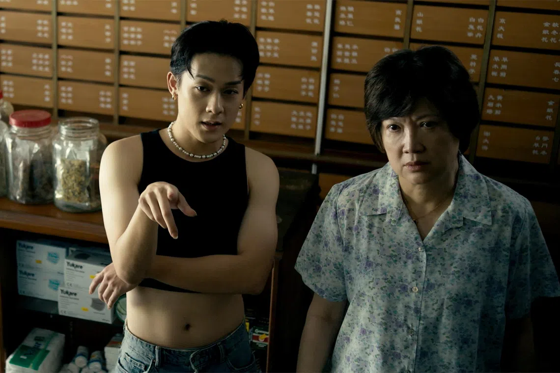 Singaporean actors Richie Koh (left) and Hong Huifang in local movie A Good Child.