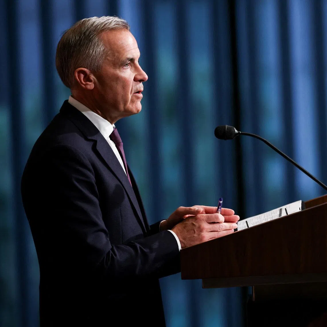 Canada's Prime Minister Mark Carney speaks during a press conference, on the sidelines of the 47th ASEAN Summit in Kuala Lumpur, Malaysia, October 27, 2025. REUTERS/Edgar Su/File Photo